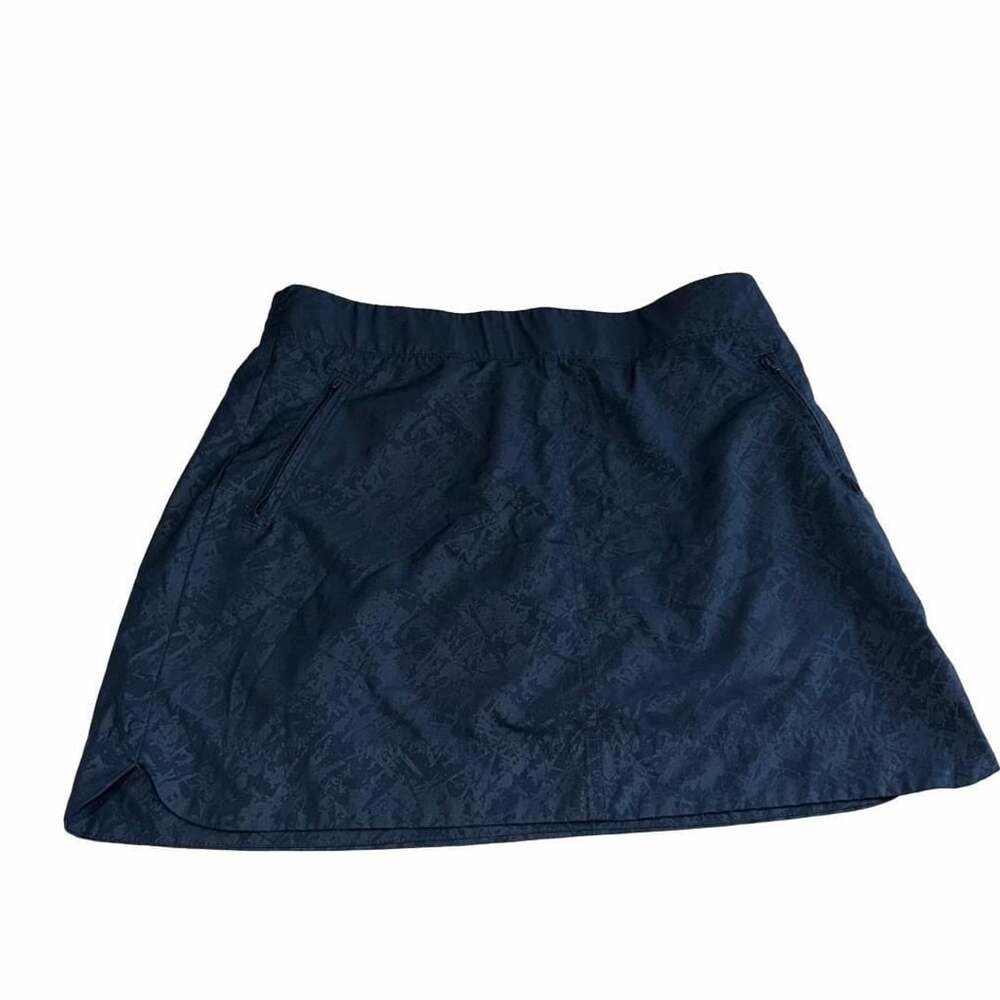 Orvis Athleisure Skort Women Size L Navy Blue Zipper Pocket Hiking Golf
